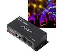 Haofy Decodificador DMX 512 de 3/4 Canales, Controlador de Tira de Luces LED de 12 V-24 V para Iluminación LED RGB RGBW, Controlador de Atenuación de Iluminación LED con 2 Enchufes para(8A por Canal)