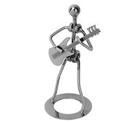 Haofy Decoración de la Escritorio de Arte de Hierro, Figura de Intérprete de Guitarra Vintage, Adorno de Músicos Artesanales, Tamaño Pequeño para Decoración del Hogar, Diseño Simple y Vívido,