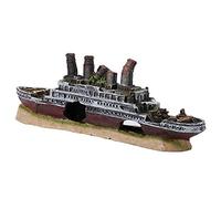 Haofy Decoración de Naufragio de Acuario, Barco Hundido Perdido Titanic de Resina para Pecera, Adorno Realista de Barco Hundido para Hábitats Acuáticos