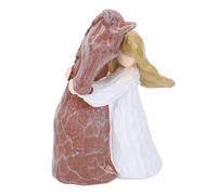 Haofy Decoración del Hogar de Primavera, Figura de Caballo de Abrazo de Niña de Resina, Decoración de Mesa Hecha a Mano para Caballos de Mesa de Primavera 3.54x2.28x5.91in
