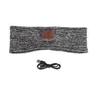 Haofy Deportes Música Diadema Transpirable Lavable Sueño Auriculares para Ejercicio (Cuero Gris)