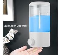 Haofy Dispensador de Loción de Montado en la Pared de Plástico Premium, Ventana de Vista Transparente, Dispensación de Prensa Fácil, Diseño Desmontable, Capacidad de 500 Ml, Ideal para Baño