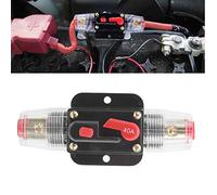 Haofy Disyuntor de Reinicio Automático 12 V 24 V Botón de Reinicio Manual Protección contra Sobrecarga Interruptor Portafusibles con Carcasa de Plástico para Audio de Automóvil Solar (40A)