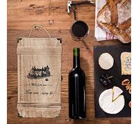 Haofy Elegante Caja de Almacenamiento de Madera para 2 Botellas de Vino Tinto, Decoración de Madera Natural, Diseño de Superficie Lisa, Bodega, Oficina, Sala de Estar