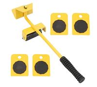Haofy Elevador de Muebles Transporte Eficiente de Objetos Pesados para una, Capacidad de Carga de 150 Kg, Amarillo, Plástico ABS, Hierro, 1 Elevador, 4 Placas Móviles, 1 Rodillo de Repuesto para