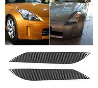 Haofy Embellecedor de Cejas para Faros Delanteros de Fibra de Carbono, Decoración Elegante para 350Z 2003-2009, 2 Piezas de Fácil Instalación para Exterior de Coche