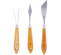 Haofy Espátula de Paleta con Hoja de Acero Inoxidable de 6 Pulgadas con de Haya para Pintura Al óleo Acrílica con Acuarela, Herramientas de Arte para Mezclar y Raspar 5 en 1 para Artistas y