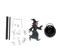 Haofy Estaca de Patio de Caldero de Halloween, Luz LED de Jardín | Resplandor de Camino Al Aire Libre para Porche de Césped, Alimentado por Batería sin Toma de Corriente, Cambio de Color de