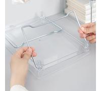 Haofy Estante Acrílico para Encimera de Cocina, Estante de Almacenamiento Plegable Transparente con Marco de Metal, Soporte de Carga Fuerte, Organizador de Escritorio Que Ahorra Espacio para