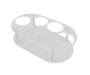 Haofy Estante de Almacenamiento de Botellas de Agua, Solución de Organización Acrílica para Copas de Vino, Capacidad Resistente para Seis Botellas para Encimera de Cocina y Despensa (Transparente)