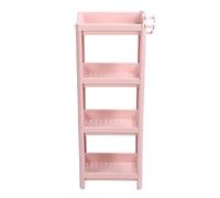 Haofy Estante de Almacenamiento para Baño, Estante Esquinero Independiente y Duradero Multicapa para Cocina, Sala de Estar, Oficina, Plástico Rosa (4 Capas)