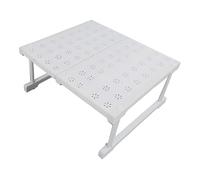 Haofy Estante de Armario Extensible, Estante de Almacenamiento, Organizador Limpio y Resistente, Duradero, para Armarios, Fregaderos, Acero Al Carbono, Plástico, 16,5 Pulgadas, 8,7 Pulgadas