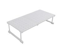 Haofy Estante de Armario Extensible, Estante de Almacenamiento, Organizador Limpio y Resistente, Duradero, para Armarios, Fregaderos, Acero Al Carbono, Plástico, 16,5 Pulgadas, 8,7 Pulgadas