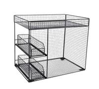 Haofy Estante de Cocina Transpirable con Ruedas, Organizador Que Ahorra Espacio para Carrito de Almacenamiento de Cocina con Ruedas, Organizador de con, Sala de Estar (Black)