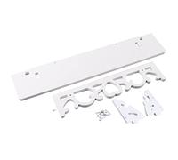 Haofy Estante de Pared Blanco, Estante Flotante Tallado Perforado Montado en la Pared para Sala de Estar, Dormitorio, Estudio, con Material WPC para Decoración del Hogar