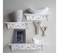 Haofy Estante de Pared de Exhibición, Estanterías de Madera de Plástico Resistente, Organización de la Cocina del Baño del Dormitorio, Juego de 3 Estantes Flotantes Estante de Pared