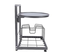 Haofy Estante Organizador de Cacerolas, Almacenamiento Ajustable de Doble Nivel para Ollas, Sartenes, Utensilios con Acero Al Carbono Reforzado para Gabinete de Cocina, Encimera,