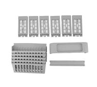 Haofy Estante para Libros de 5 Niveles con Capacidad para 40 Libros con Caja de Papelería Incorporada para Bolígrafos y Suministros, Diseño Compacto y Resistente para el Escritorio del Aula, (Grey)