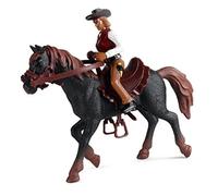 Haofy Estatuilla de Equitación de Vaquero de Alta Simulación, Juntas Móviles, Material Plástico Seguro para Exhibición de Estantería (Caballo Negro)