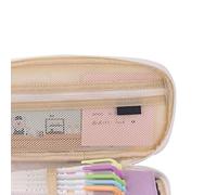 Haofy Estuche de Almacenamiento de Bolígrafo con Diseño de Cremallera de Estilo Simple, Bolsa de Lápiz de Doble Capa para Bolsos Artesanales, Viajes (Purple)