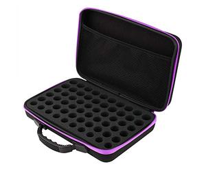 Haofy Estuche de Viaje de Aceite Esencial de Carcasa Dura Premium para 60 Botellas 5ml 10ml 15ml Organizador EVA a Prueba de Agua a Prueba de Golpes para el Hogar (Morado)