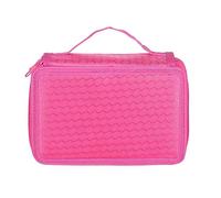Haofy Estuche Organizador Artístico de Cuatro Capas con 72 Agujeros para Lápices, para Estudiantes y Artistas, Color Rojo Rosa (4)