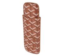 Haofy Estuche para Cigarros con 2 Soportes con Cortador Incorporado, Diseño de Cuero con Costuras Ajustadas para Oficina, Viajes, Regalos (marrón claro)