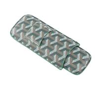 Haofy Estuche para Cigarros con 2 Soportes con Cortador Incorporado, Diseño de Cuero con Costuras Ajustadas para Oficina, Viajes, Regalos (GREEN)