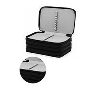 Haofy Estuche para Lápices de Colores Negro con 72 Ranuras, 4 Capas, Cremallera Brillante de Gran Capacidad para Artistas, Tela Oxford