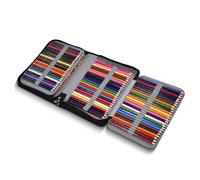 Haofy Estuche para Lápices de Cuero PU de Gran Capacidad con 150 Ranuras, Organizador Multicompartimento para Suministros de Arte Escolar, Brochas de Maquillaje (Black)