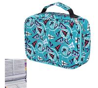 Haofy Estuche para Lápices Multicapa de Gran Capacidad para Suministros de Arte para Estudiantes, Estuche para Bolígrafos con Cremallera de 72 Orificios y Asa, Azul/Verde/Rojo para Uso en la (72