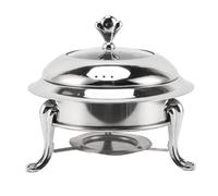 Haofy Estufa de Buffet Juego de Buffet de Plato de Chafing de Acero Inoxidable Calentador de Redondo con Tapa para Banquete de Bodas 1 Usos Múltiples, Calentamiento Rápido (22cm)