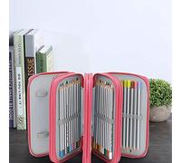 Haofy Exquisito Estuche para Lápices con Diseño de Cremallera y Asa Portátil para Estudiantes, Color Azul (Pink)