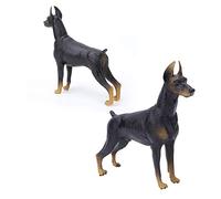 Haofy Figura de Doberman Negro de Simulación Sólida, Modelo de Animal de Plástico, Detalles Exquisitos, Seguro para Niños, Gran Decoración del Hogar y Juguete Educativo