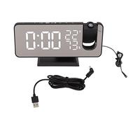 Haofy FM Radio LED Digital Reloj Despertador Inteligente LED Reloj Despertador de Proyección Digital para Dormitorio Mesita de Noche LED Reloj Despertador Digital (Letras Blancas)