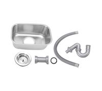 Haofy Fregadero de Barra bajo Montaje de Acero Inoxidable 304, Fregadero de Cocina Compacto de un Solo Cuenco con Kit de Drenaje, Acabado Cepillado para RV, Barco, Yate y Coche