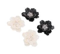 Haofy Fundas para Botones de Flores de Camelia, sin Costuras, 1,8 Cm de Diámetro, 4 Piezas con Respaldo de ABS, Tapas de Botones Florales para Presentación de Trabajo, Traje de Boda, Decoración del