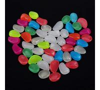 Haofy Guijarros Luminosos Artificiales Que Brillan en la Oscuridad, Piedra para Acuario, Decoración de Pecera, 50 Piezas, Magníficas Piedras de Luz Nocturna con Función de Autoiluminación Sostenible