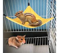 Haofy Hamaca Pequeña para Mascotas, Cama Colgante Triangular de Lona Suave para Conejillo de Indias, Hurón, Jaula para Hámster, Accesorios de 40x19cm (Yellow)
