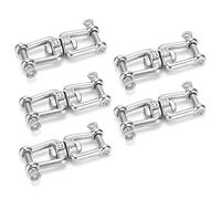 Haofy Hebilla de Cadena con Gancho Giratorio a Presión de Acero Inoxidable de Doble Extremo para Evitar Nudos, 5 uds.