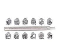 Haofy Herramienta de Punzón de Estampado, Aleación de Zinc Fuerte, Patrón de Doce Constelaciones, Estampador Artesanal de Cuero para Amantes de las Manualidades, 6,3x3,3 Pulgadas