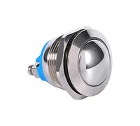 Haofy Interruptor de Botón Momentáneo de Metal de 19 Mm, 12 V, para Luces de Advertencia Automotrices y Cajas de Fusibles con Revestimiento de Latón