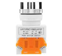 Haofy Interruptor de Botón Pulsador de Montaje de 22 Mm, Interruptor Momentáneo de Reinicio Automático con Rendimiento de Aislamiento y Larga Vida útil para Arrancadores Electromagnéticos y Control