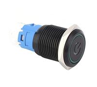 Haofy Interruptor de Metal Resistente Al Agua IP65 Negro con Estructura de 5 Pines, Fácil de Usar para de Control Eléctrico, para Proyectos de Bricolaje de Acero Inoxidable (3-6VDC)