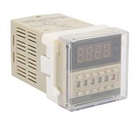 Haofy Interruptor de relé de Tiempo LED de Alta Calidad para Vallas Publicitarias Exteriores, relé de Retardo de Tiempo Doble DH48S-2Z 0.1S-99H, Temporizador de Pantalla LCD para Lámparas de