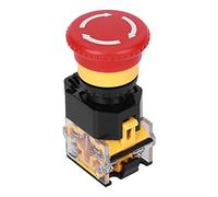 Haofy Interruptor Pulsador de Parada de Emergencia Plástico de Ingeniería Duradero de 22 Mm para Piezas Industriales Plástico de Ingeniería, Botón Pulsador de 3 Piezas para un Amplio Rango de Voltaje
