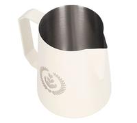 Haofy Jarra para Espumar Leche de 450 Ml de Acero Inoxidable con Boquilla Estrecha para Verter Espumador sin Goteo para Latte Art, Cocina Casera, Uso en la Oficina, Servicio de Cafetería (WHITE)
