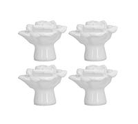 Haofy Juego de 4 Elegantes Pomos de Cerámica con Forma para el Hogar, Duraderos y Fáciles de Instalar, para Armarios y Cajones, 1,6 X 1,2 Pulgadas, Color Blanco (WHITE)