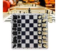 Haofy Juego de Ajedrez Internacional Estándar con Bolsa de Terciopelo, Juego de Ajedrez Portátil Hecho a Mano para Niños y Adultos, 23,5x23,5 Cm