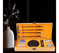 Haofy Juego de Caligrafía China Four Treasures of the Study con Pincel de Cerdas Suaves y Almohadilla de Tinta Especial para Principiantes, Mayores y Estudiantes